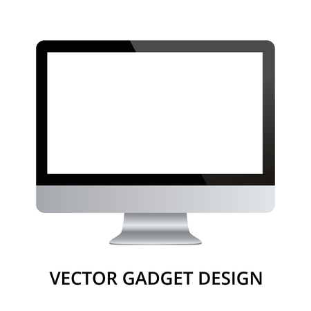 Computer monitor on white background. Realistic vector illustration, for graphic and web designのイラスト素材