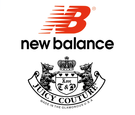 Kiev, Ukraine - October 27, 2017: Collection of popular sportswear manufactures logos printed on paper: New Balance and Juicy Coutureのeditorial素材