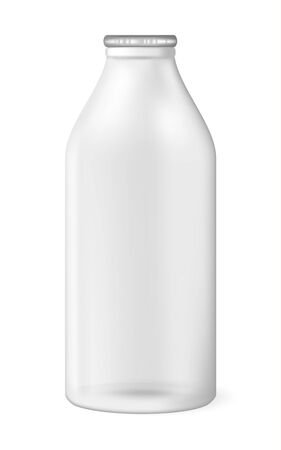 Bottle for milk, juice or something else, on white background. Realistic vector illustrationのイラスト素材