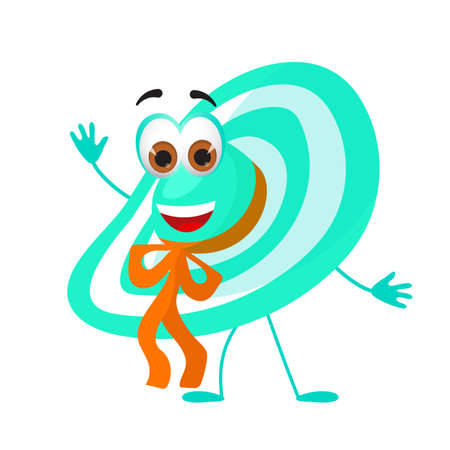 Funny Beach Hat with eyes - Summer Things Collection. Cartoon funny characters, flat vector illustrationのイラスト素材