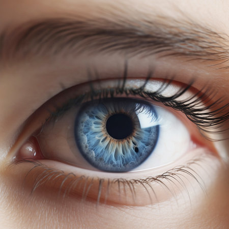 Female eye with clear crystal texture, vision concept, realistic photo illustration, generative aiの素材