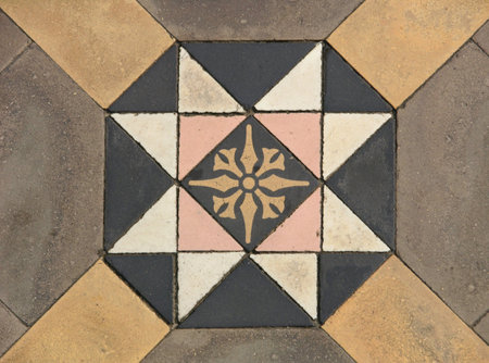 Beautiful Pavement Designs at the Western Mosque, Calcutta, India