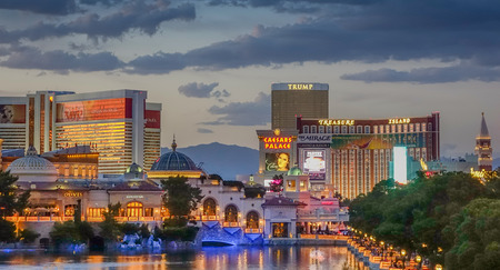 View of a sunset on the Las Vegas skylineのeditorial素材