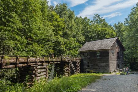 Historic Mingus Mill in Great Smoky Mountains National Park, North Carolina, USA - June 30, 2018: The old Mingus Mill in Great Smokey Mountains National Parkのeditorial素材