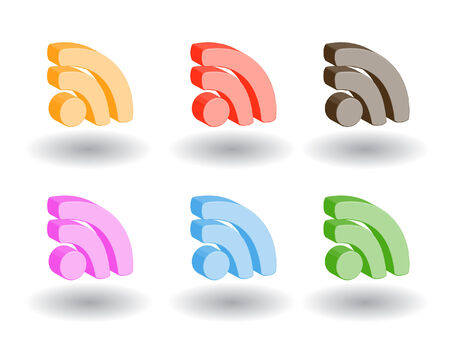 Color 3d web icons. Vector illustrationのイラスト素材