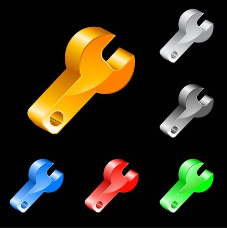 3D vector iconsのイラスト素材