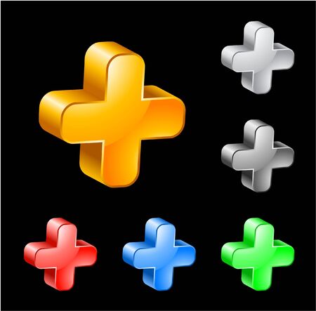 3D vector iconsのイラスト素材