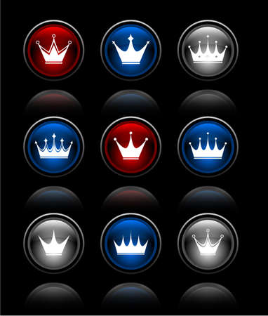 Buttons with crowns. Vector.の写真素材