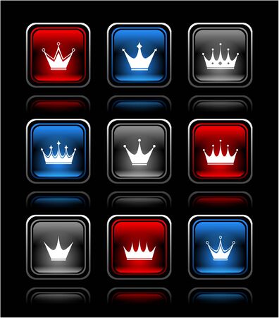 Buttons with crowns. Vector.の写真素材