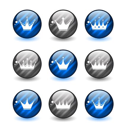 Buttons with crowns. Vector.の写真素材
