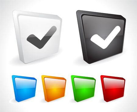 Color 3d buttons for web. Vectorのイラスト素材