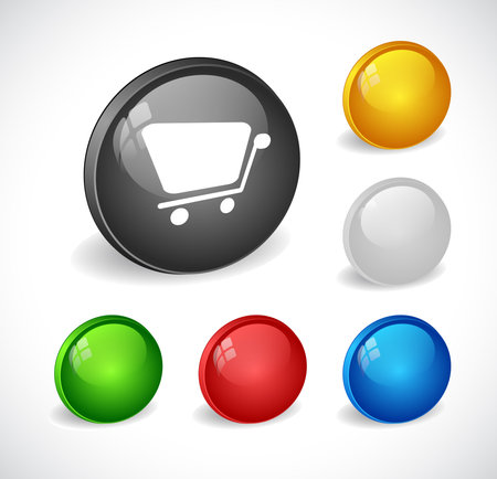 Color 3d buttons for web. Vectorのイラスト素材