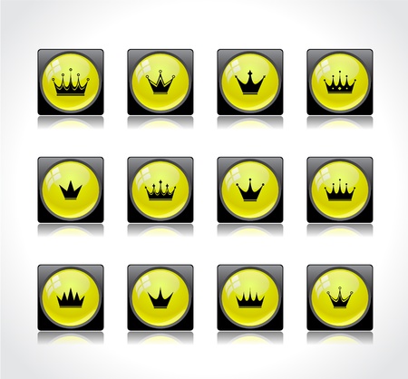 Buttons for web with crowns. Vector.のイラスト素材