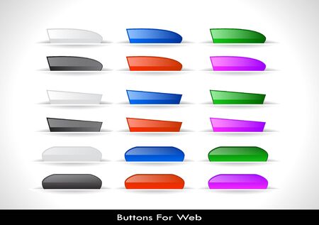 Set of color plastic buttons for web. Vector illustration.のイラスト素材
