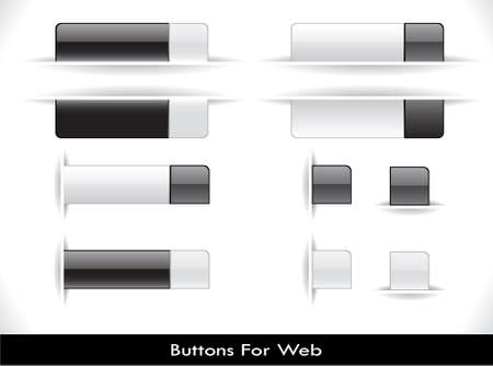 Set of grey plastic buttons for web. Vector illustration.のイラスト素材