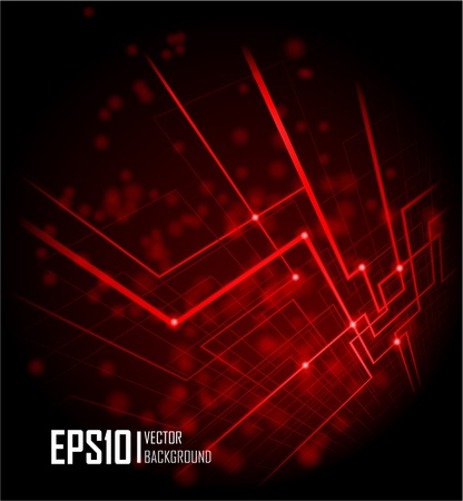 Vector illustration of futuristic red abstract glowing backgroundのイラスト素材