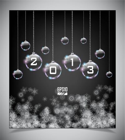 Set of Vector glass Christmas balls. eps 10 illustrationのイラスト素材