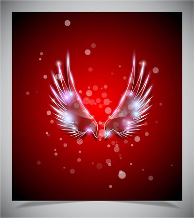 Abstract red background with glass  wings. Vector illustrationのイラスト素材