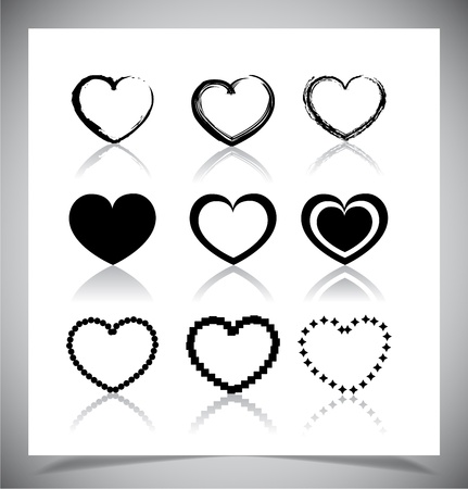 Set of simple heart icons. Vector illustrationのイラスト素材