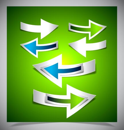 Sticky collection of paper arrows. Vector illustration.のイラスト素材