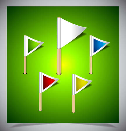 Set of vector multicolored flag pins. Vector illustration.のイラスト素材
