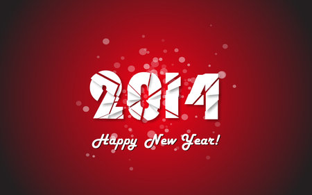 Happy new year 2014 text design. Vector illustration.のイラスト素材