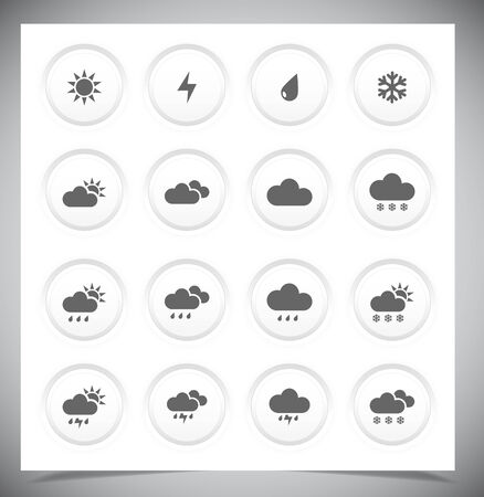 Set of grey weather buttons. Vector illustration.のイラスト素材