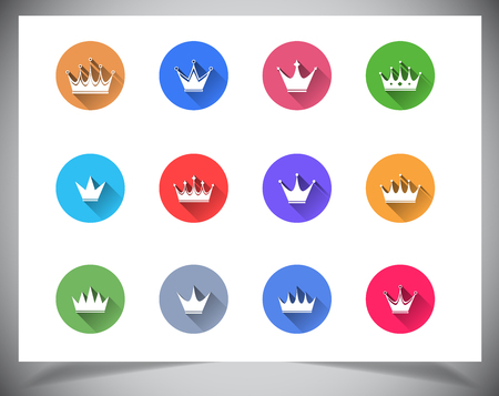 Set of flat color buttons. Vector illustrationのイラスト素材