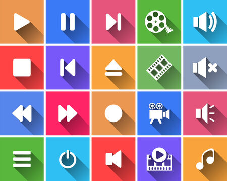 Set of flat color buttons. Vector illustrationのイラスト素材