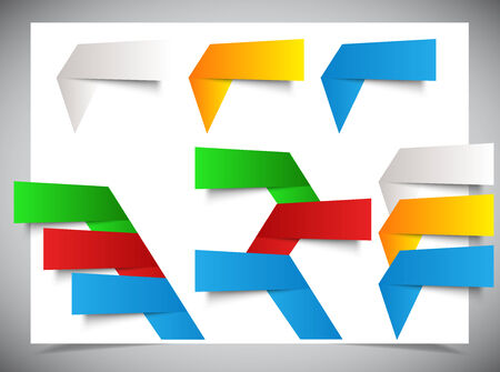 Set of origami color banners. vector illustration.のイラスト素材