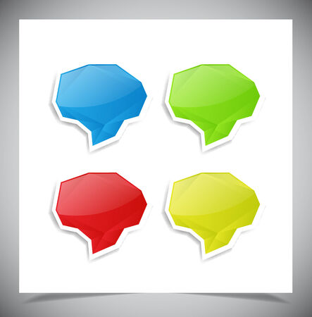 Set of paper color speech bubbles. vector illustration.のイラスト素材