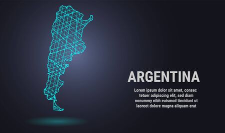Modern vector low poly Argentina map illustration for your design. Abstract modern background. Low poly vector background. Abstract geometric polygonal background. World map vector. Argentina map icon.のイラスト素材