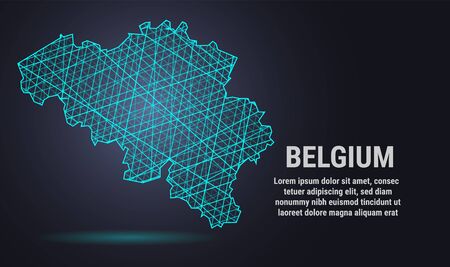 Modern vector low poly Belgium map illustration for your design. Abstract modern background. Low poly vector background. Abstract geometric polygonal background. World map vector. Belgium map icon.のイラスト素材