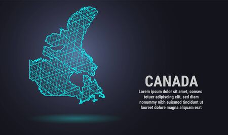 Vector low poly map of Canadaのイラスト素材