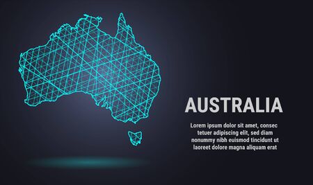 Vector low poly map of Australiaのイラスト素材