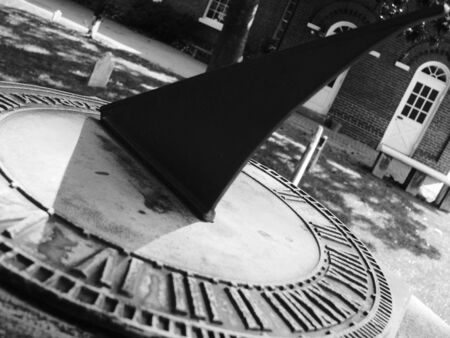 Close-up of sun dial.の写真素材