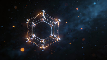 Abstract polygonal space low poly dark background, 3d renderingの素材