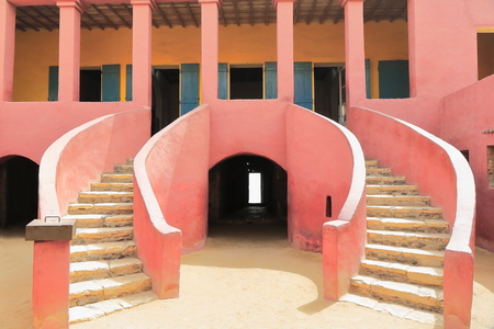 The House of Slaves-Maison des Esclaves with its Door of No Return is a memorial to the Atlantic slave trade built c.1776 and reconstructed and opened as a museum on 1962. Goree island-Dakar-Senegal.のeditorial素材