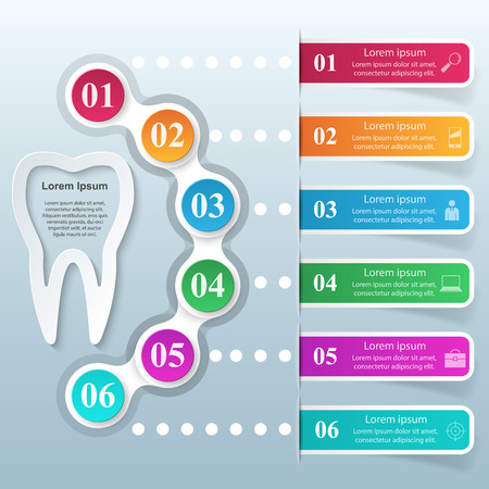 Business Infographics origami style Vector illustration. Tooth icon.のイラスト素材