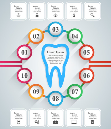 Business Infographics origami style illustration. Tooth icon.のイラスト素材