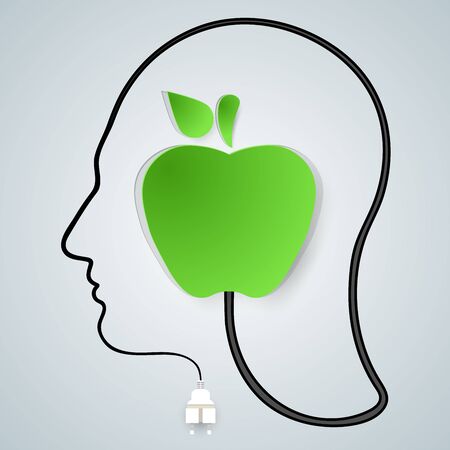 Apple icon. Head icon on the grey background.のイラスト素材