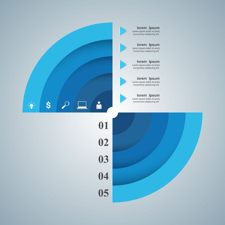 3D infographic design template and marketing icons.のイラスト素材
