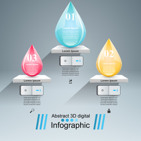 Drop illustration.  Infographic design template and marketing icons.のイラスト素材