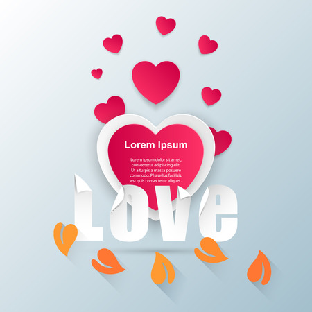 Paper hearts Valentines day. Love and heart  icon.のイラスト素材