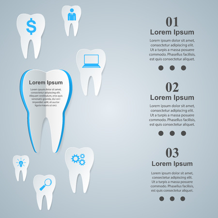 Business Infographics origami style Vector illustration. Tooth icon.のイラスト素材