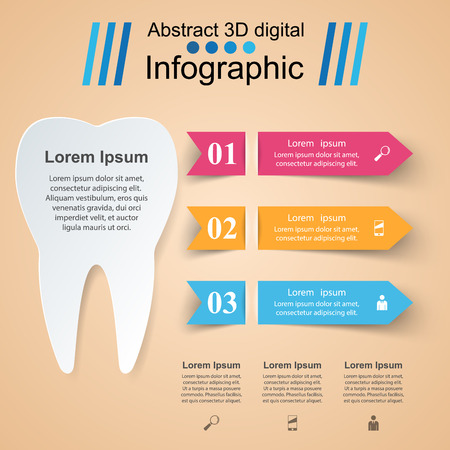 Business Infographics origami style Vector illustration. Tooth icon.のイラスト素材