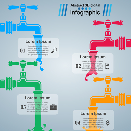 Tap illustration.  Infographic design template and marketing icons.のイラスト素材