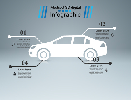 Abstract 3D digital illustration Infographic.のイラスト素材