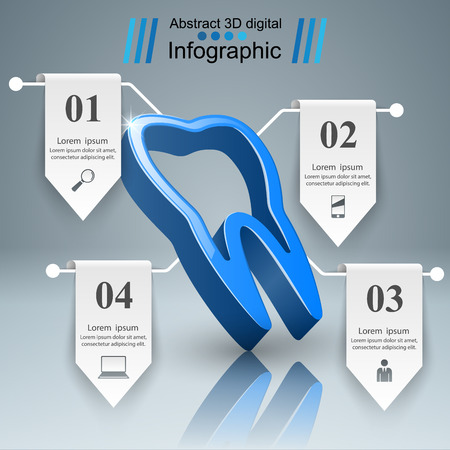 Business Infographics origami style Vector illustration. Tooth icon.のイラスト素材