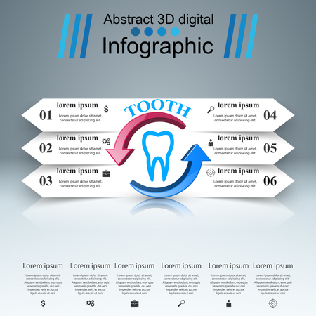Business Infographics origami style Vector illustration. Tooth icon.のイラスト素材